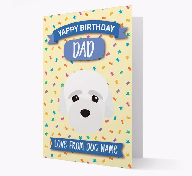 Personalised Card 'Yappy Birthday Dad' with {breedCommonName} Icon